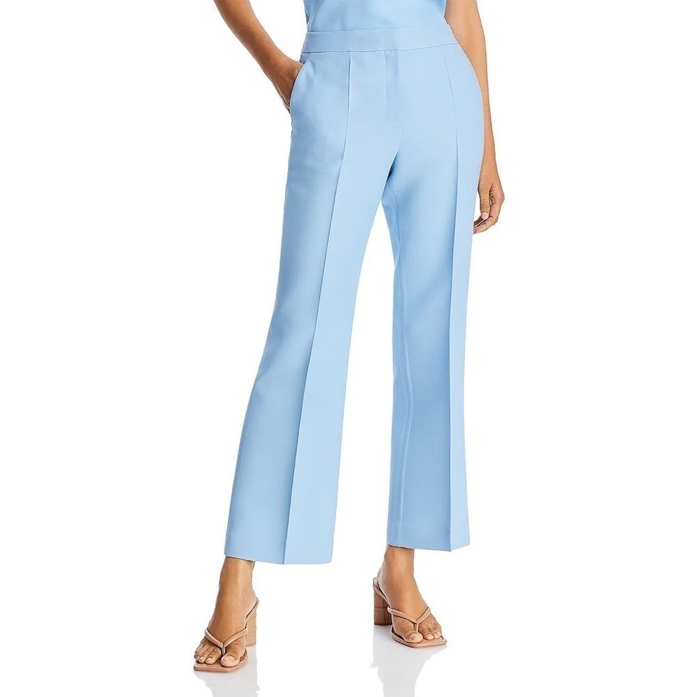Women's Size 10 Lafayette 148 New York Gates Wool & Silk Pants in Cool Blue